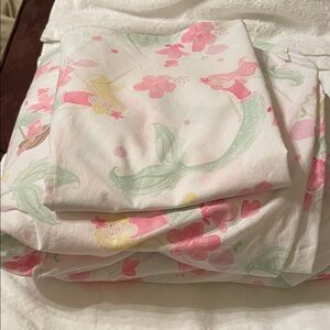 Pottery Barn Kids Pink and Green Mermaid Bedding Sheets